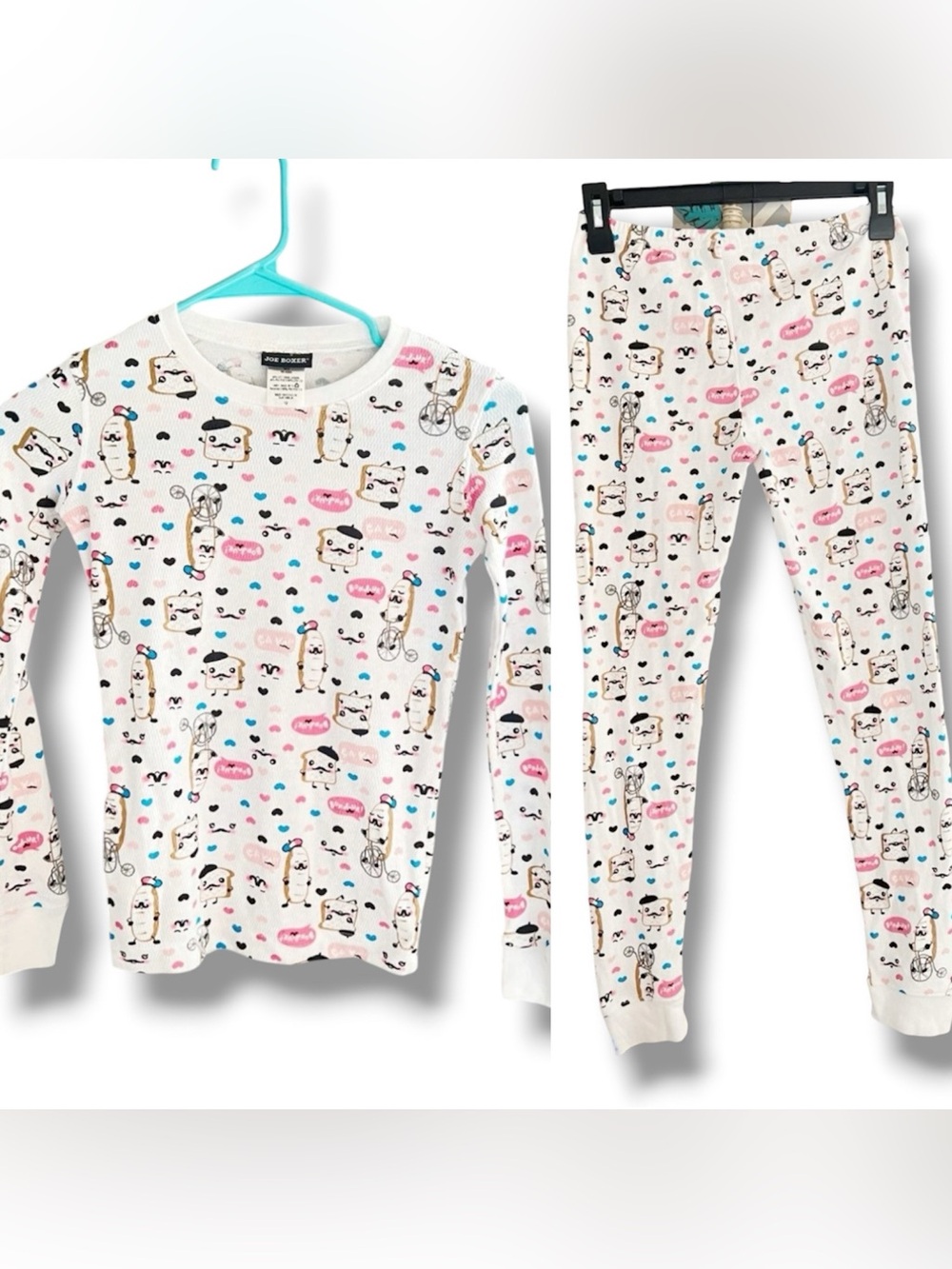 Joe Boxer Girl’s Thermal Ribbed Knit Pajamas, size 12